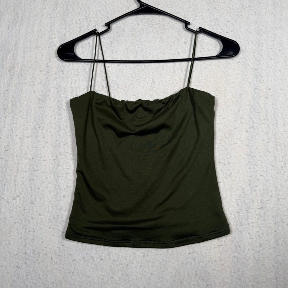 Windsor Womens Olive Green Cowl Neck Spaghetti Strap Cami Tank Top MJT2147 M